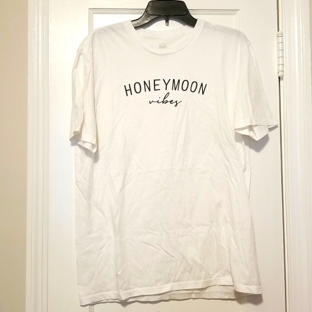 HoneyMoon Vibes White Tshirt Size L